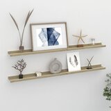 Maison Chic 2 kosi Stenske Police - Viseče police bela in sonoma hrast 100x9x3 cm, (21793419) | Shoptok.si