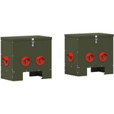 vidaXL Hranilnik za piščance 2 pcs Oljčno zelena 40,5 x 25 x 38 cm, (5000221451) | Shoptok.si