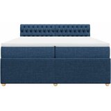  Krevet s oprugama i madracem plavi 200 x 200 cm od tkanine | shoptok.hr