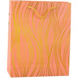  Paper Gift Bag Wavy Lines Gold 32 x 26 x 12 cm | shoptok.hr