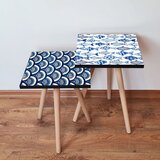 Hanah home 2Shp493 - navy blue navy bluebluewhite nesting table (2 pieces) | ePonuda.com