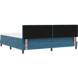  LED Box Spring Krevet Tamno plava 200 x 200 cm Baršun | shoptok.hr