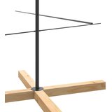  Metalno božićno drvce s drvenom bazom crno 210 cm | shoptok.hr