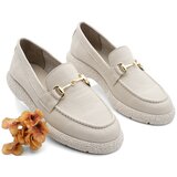 Marjin Loafer Shoes - Beige - Flat Cene