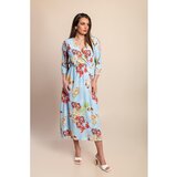 Fenzy Maxi Obleka S Potiskom, Svetlo Modra | Shoptok.si