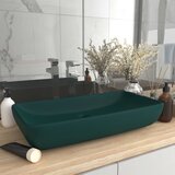 vidaXL Razkošen umivalnik pravokoten mat temno zelen 71x38 cm keramika Cene
