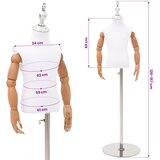  Podesivi Maneken 120-157 cm s Postoljem Uniseks PP Bijela Slike