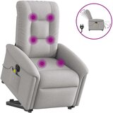 Maison Chic Električni masažni naslanjač - Relax naslanjač s funkcijo vstajanja siv blago, (22042540) | Shoptok.si