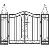  Vrtna vrata crna 121 x 8 x 100 cm od kovanog željeza | shoptok.hr