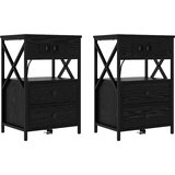  Noćni ormar 2 pcs Crni hrast 40 x 31 x 60 cm Konstruirano drvo | Eponuda.ba