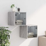vidaXL Noćni ormarići staklena vrata 2 kom boja hrasta 35x37x35 cm | shoptok.hr