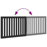  Vrata za pse s 2 panela sklopiva crna 160 cm od drva topole | Shoptok.si