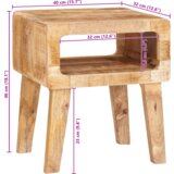 vidaXL Konec mize s polico 40 x 32 x 46 cm trden mangov les | Shoptok.si