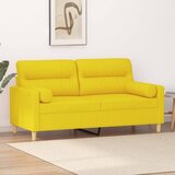 The Living Store Kavč dvosed z blazinami svetlo rumen 140 cm blago - Kavč Dvosed, (21657945) | Shoptok.si