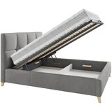 CARRYHOME OBLAZINJENA POSTELJA 140 cm x 220 cm , tekstil siva | Shoptok.si
