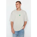 Trendyol T-Shirt - Gray - Oversize Cene