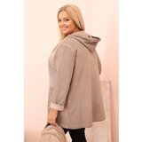 Kesi Włoski Women's Plus Size hoodie with a hood and BKLYN print fango | ePonuda.com