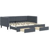  Dnevni krevet s pomoćnim ležajem i ladicama bez madraca tamno siva 90x190 cm | shoptok.hr