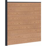 vidaXL Set ograde 175 x 186 cm WPC i aluminij Smeđa - Smeđa 1 sekcija s 1 stupcem (tamno sivi stupac) Cijene