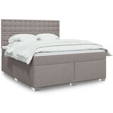 vidaXL Krevet s oprugama i madracem smeđesivi 180x200 cm tkanina | shoptok.hr