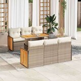 vidaXL 7-dijelni set vrtnih sofa s jastucima bež od poliratana bagrem | shoptok.hr