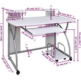  Stol za računalo bijeli 110 x 52 x 88,5 cm konstruirano drvo | Eponuda.ba