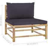  7-dijelna vrtna garnitura od bambusa s tamnosivim jastucima | shoptok.hr