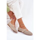 Boto Ballet Flats With Weaving And Straps Beige Partheda | Shoptok.si