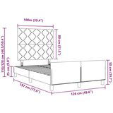 vidaXL Crni okvir kreveta od tkanine 120x190 cm | shoptok.hr