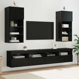  Zidni TV ormari Zidne 2 pcs Crni hrast 40,5 x 30 x 90 cm | shoptok.hr