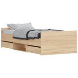  The Living Store Posteljni okvir z vzglavjem in vznožjem sonoma hrast 90x190 cm - Posteljni Okvir, (21448998) | Shoptok.si