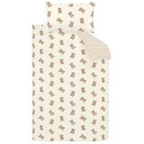 Catherine Lansfield Kremno bela enojna flanelna otroška posteljnina 135x200 cm Brushed Teddy Bear – Cene