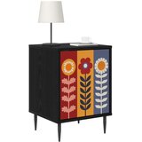  Noćni ormar ESSEN Crni hrast 36 x 33 x 51 cm Konstruirano drvo - Uzorak suncokreta 1 | shoptok.hr