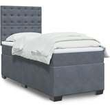 vidaXL Box spring postelja z vzmetnico temno siva 100x200 cm žamet Cene