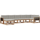 vidaXL Zunanja garnitura za sedenje 7 pcs Naravna in svetlo siva, (5000281370) | Shoptok.si