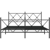  Metalni okvir kreveta uzglavlje i podnožje crni 150x200 cm | shoptok.hr