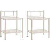  Noćni ormarići 2 kom bijeli i prozirni od metala i stakla | shoptok.hr