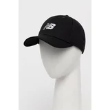 New Balance Bombažna bejzbolska kapa črna barva