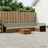  Set vanjskih sofa 7 pcs Prirodna i svjetlosiva 79 x 79 x 37 cm | shoptok.hr