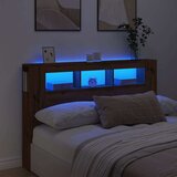 vidaXL LED posteljno vzglavje artisan hrast 160x18,5x103,5 cm inž. les | Shoptok.si