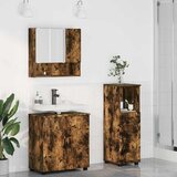 vidaXL Komplet pohištva za kopalnico z vrati 3 pcs Dimljeni hrast | Shoptok.si