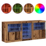 Konzola s LED svjetlima Staro drvo 162x37x67 cm | shoptok.hr