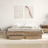  Krevetna konstrukcija s ladicama Umjetnički hrast 140 x 200 cm | shoptok.hr