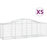 vidaXL Obokana gabionska košara 5 kosov 200x50x60/80cm cinkano železo, (20757702) Cene