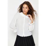 Trendyol White Collar Detailed Semi Transparent Shirt | shoptok.hr