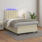  box spring s madracem LED krem 120x200cm od umjetne kože | shoptok.hr