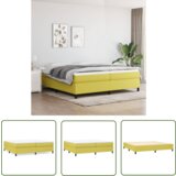The Living Store Posteljni okvir brez vzmetnice zelen 200x200 cm blago - Posteljni Okvir, (21737279) | Shoptok.si