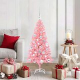 vidaXL Božično drevo med 150 LED z stojalom Roza 120 cm PVC | Shoptok.si