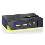 Level One KVM Stikalo VGA USB+Audio 2 PC s kabli - KVM-0221, (21737120) Cene