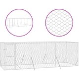 vidaXL Zunanja pasja ograda srebrna 6x2x2 m pocinkano jeklo, (20799084) | Shoptok.si
